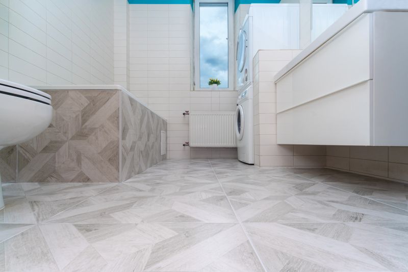 Modern Bathroom Floor with Geometric Tiles